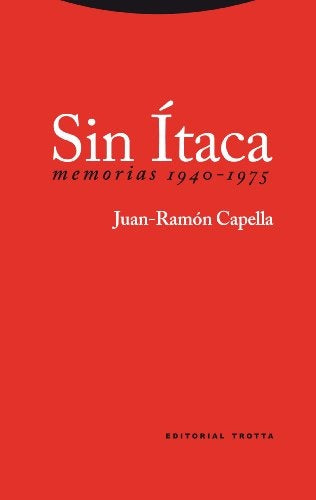 SIN ITACA MEMORIAS 1940-1975 | CAPELLAJUAN RAMON