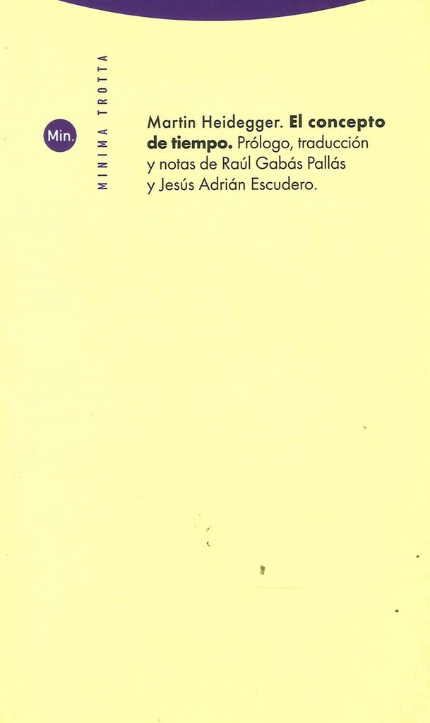 CONCEPTO DE TIEMPO,EL | HEIDEGGERMARTIN