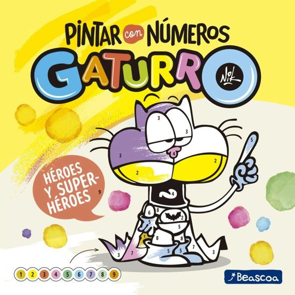 Pintar con números Gaturro. Héroes y superhéroes | NIK