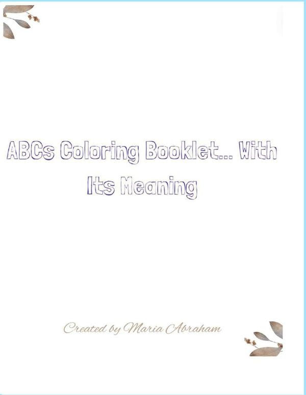 ABCs Coloring Booklet... With Its Meaning: | MariaFernanda Abraham