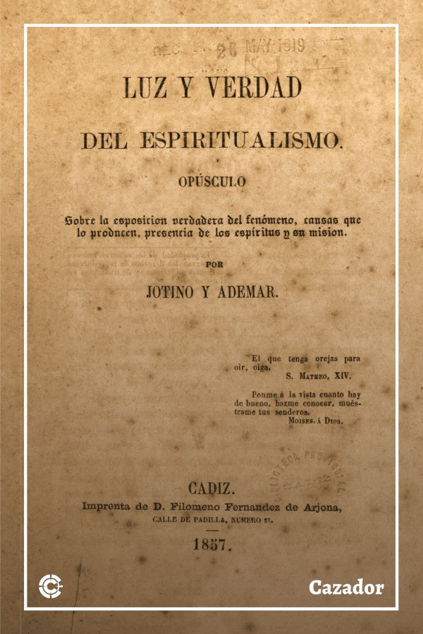 Luz y verdad del espiritualismo | Jotinoy Ademar