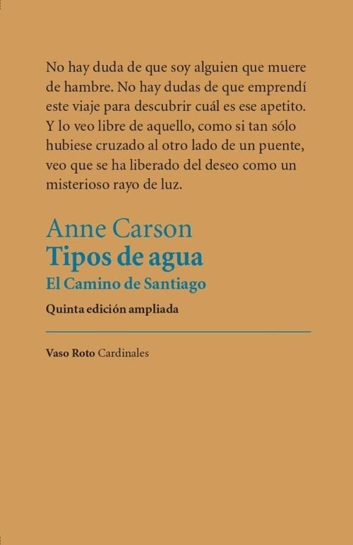 TIPOS DE AGUA (5A ED) | ANNE CARSON