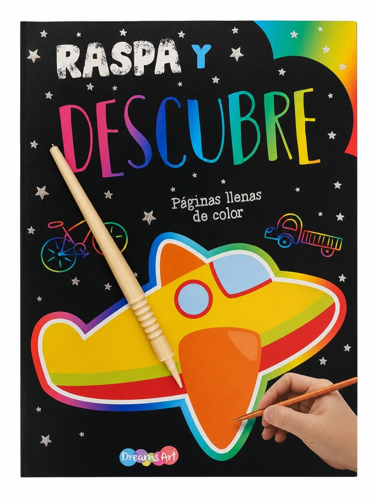 Raspa y descubre transportes. Páginas llenas de color
| Varios autores