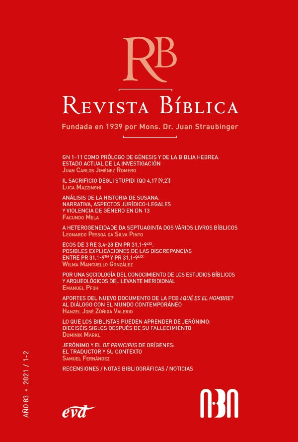 Revista Biblica 2021/1-2 - A?o 83 | AA.VV. .