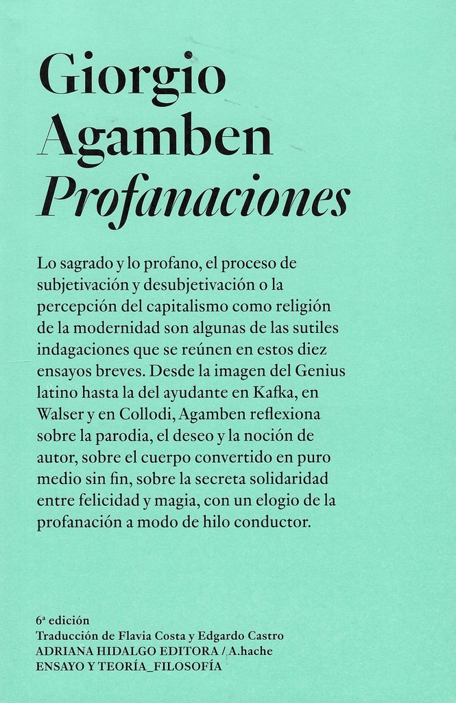 PROFANACIONES | AGAMBEN GIORGIO