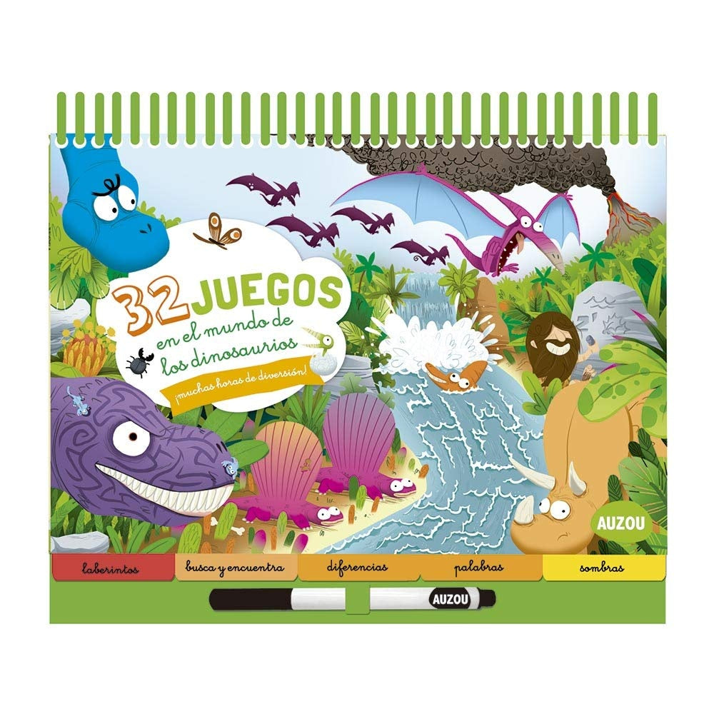 32 juegos en el mundo de los dinosaurios | Varios autores