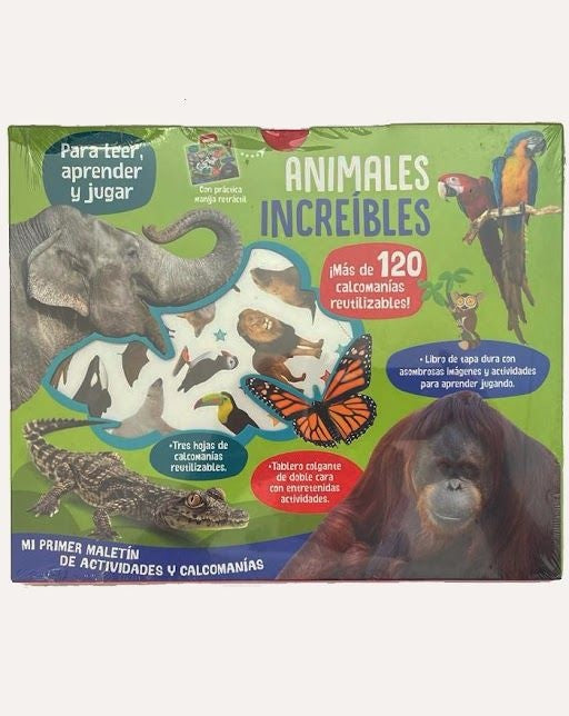 Mi primer maletín de actividades y calcomanías. Animales increíbles | The Novelty Book