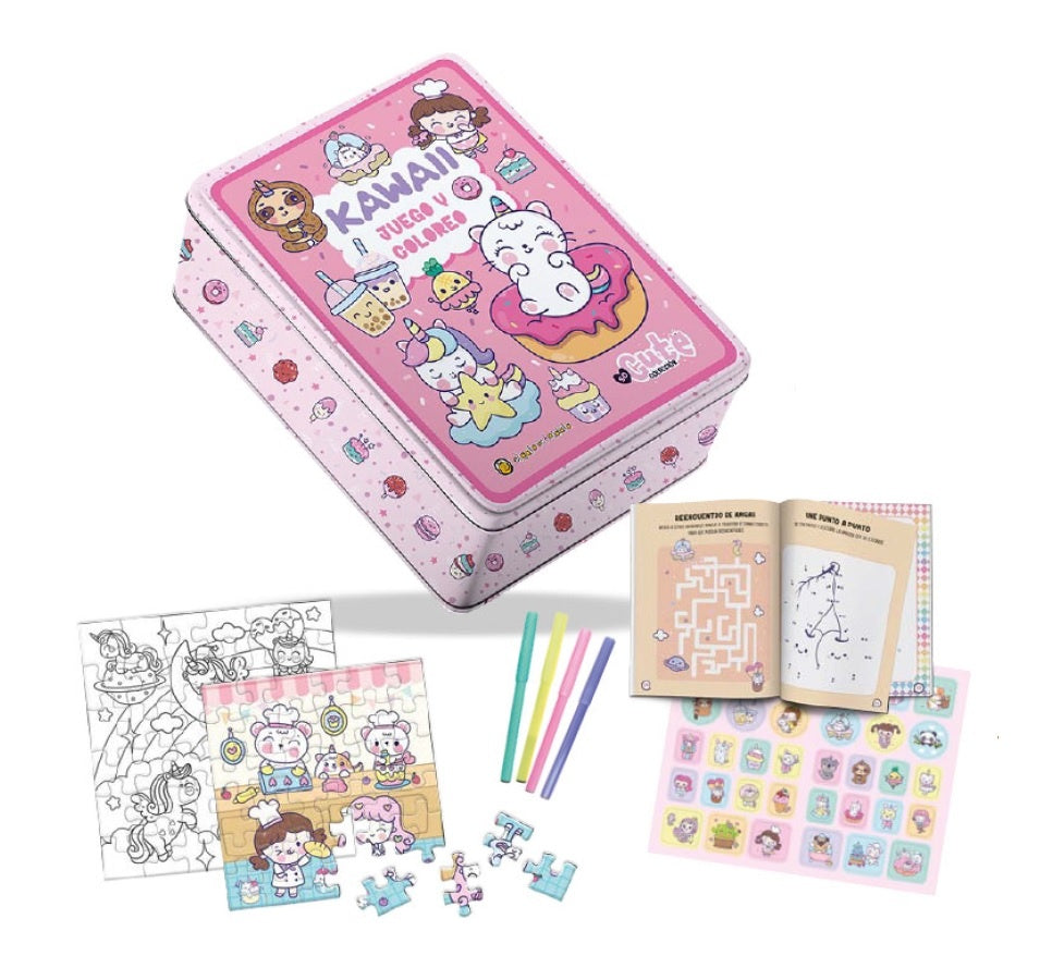 Kawaii: juego y coloreo. Aventuras enlatadas | Editorial Guadal S.A.