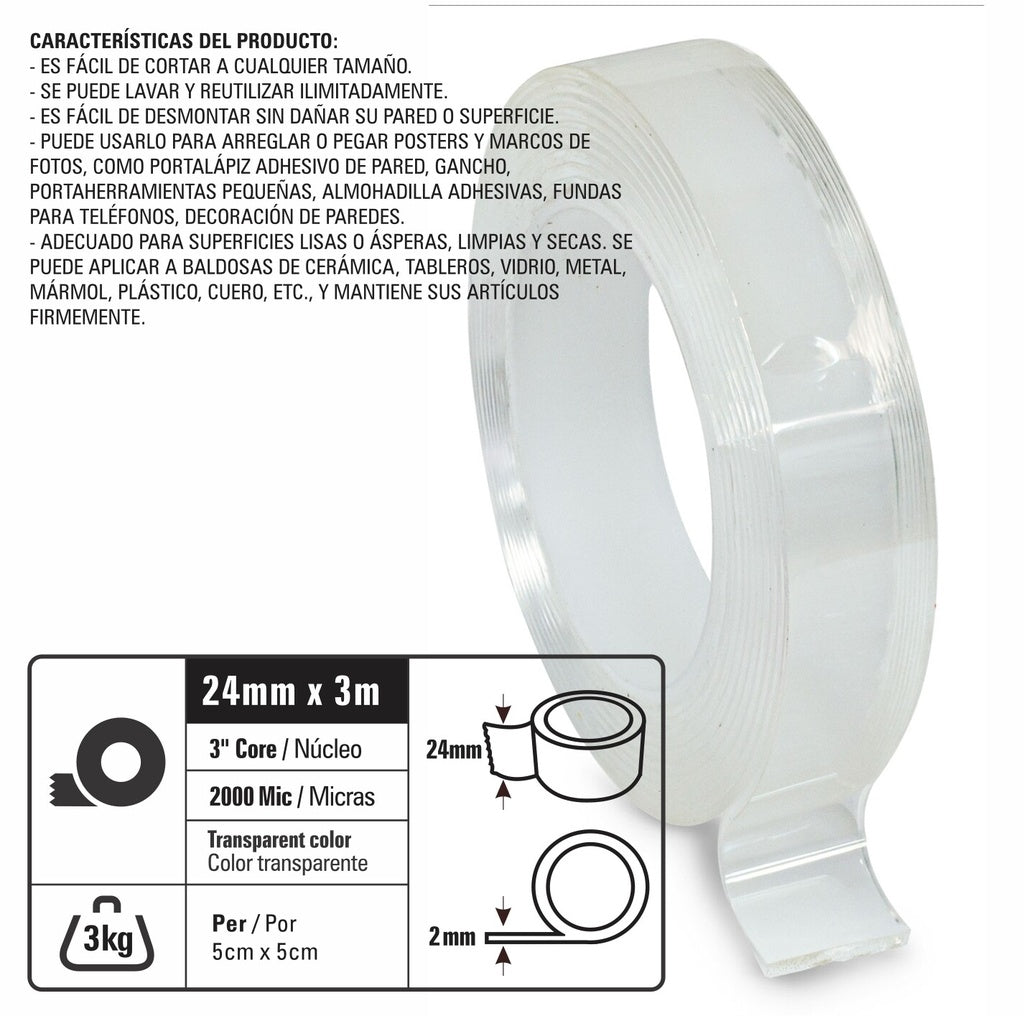 Cinta adhesiva de doble cara Studmark Gel Ultra Fuerte
| PAPELERÍA