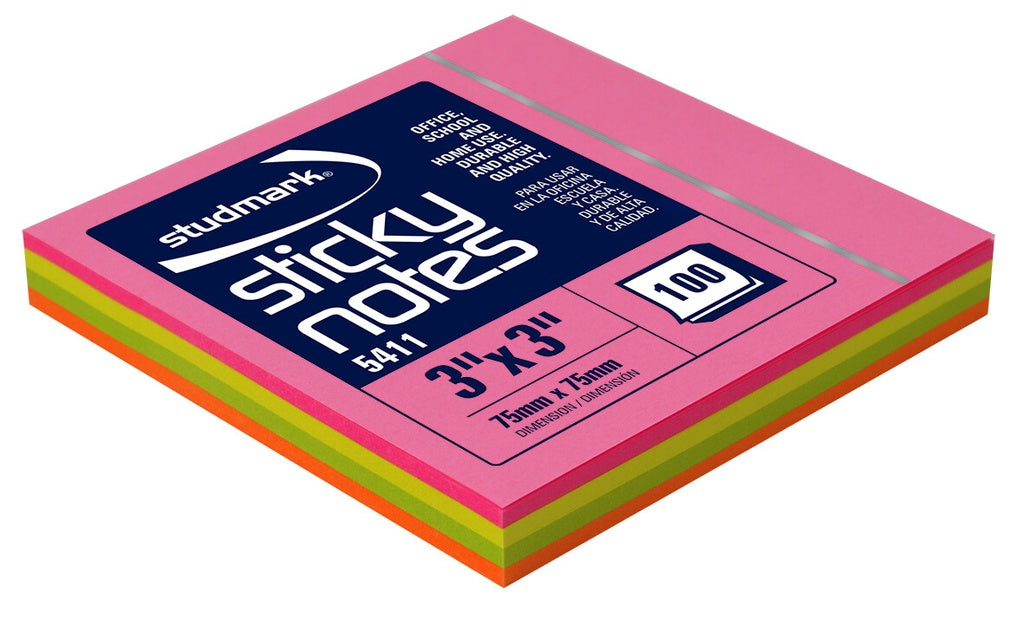 Notas adhesivas 3x3 Multi Neon 100 hojas
| PAPELERÍA