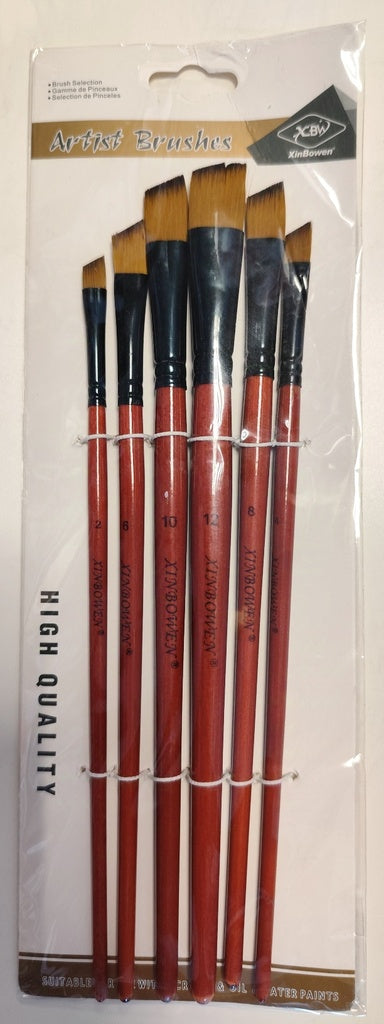 Set de 6 pinceles biselados HB-30460 | PAPELERÍA