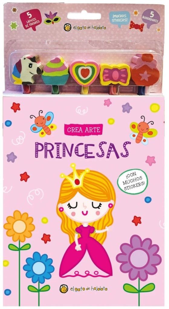 Lápices, borradores y stickers. Princesas | EL GATO DE HOJALATA
