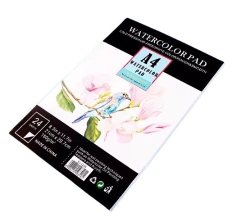 Block de acuarela A4, 24 hojas, 180 g/m²
| PAPELERÍA