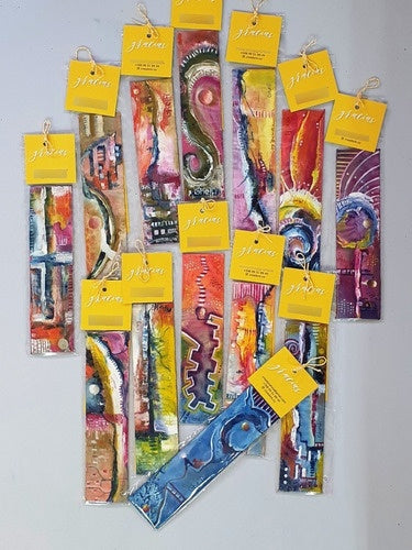 Marcapáginas en óleo. Creadora.uy | Gina Ghelfi