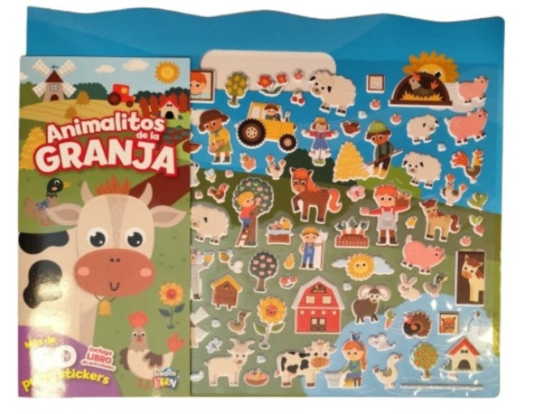 Animalitos de la granja. 60 Puffy Stickers | School Fun