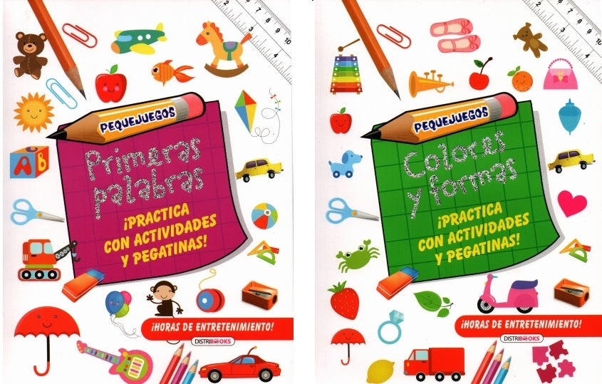 Pequejuegos. Libros de actividades con pegatinas (varios títulos)
| Varios autores