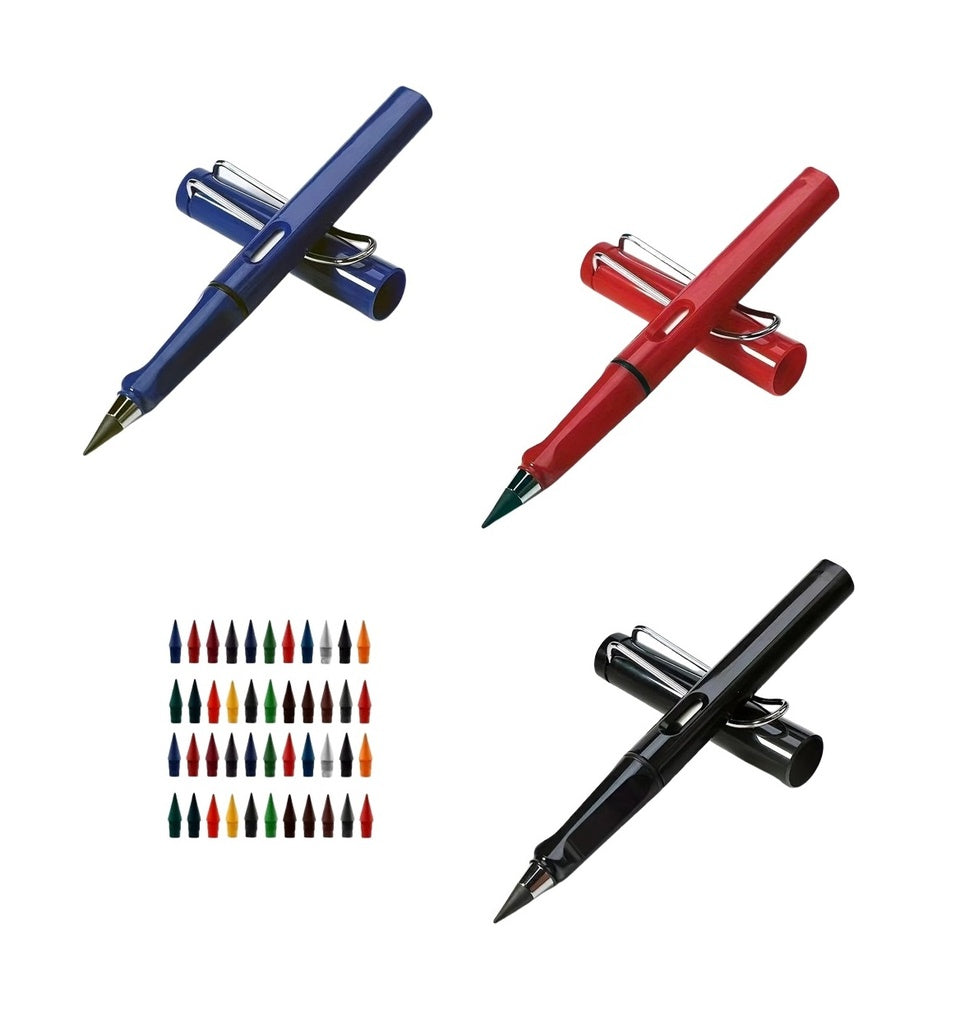 Lápiz de escritura permanente con clip, 1 lápiz + 44 puntas de colores
| PAPELERÍA