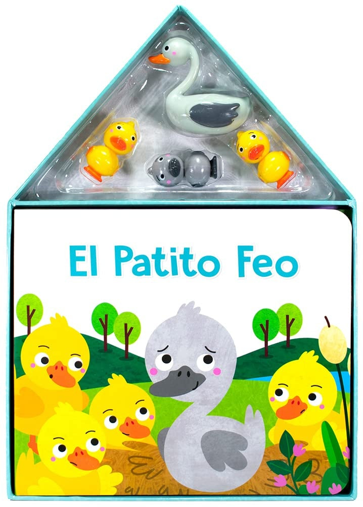 LIBRO CON FIGURITAS: EL PATITO FEO (LIBRO DE TAPA DURA CON 4 FIGURITAS DE PLÁSTICO Y POSTER ESCENARI