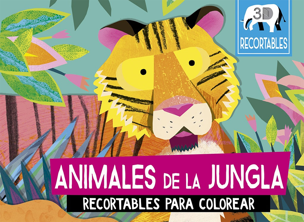 Animales de la jungla. Recortables para colorear | Natasha Durley