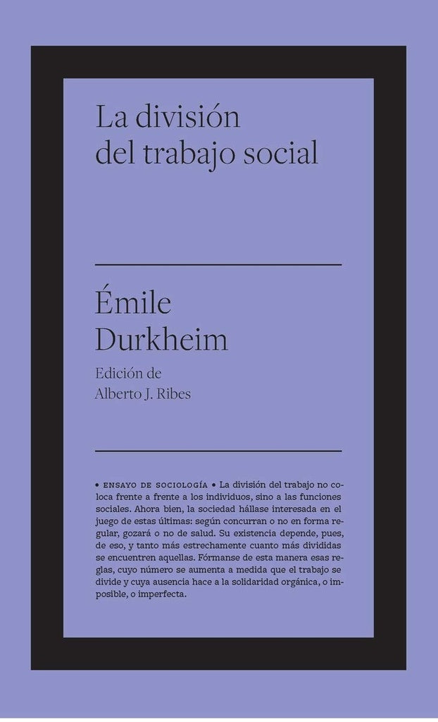 La división del trabajo social | EMILE DURKHEIM