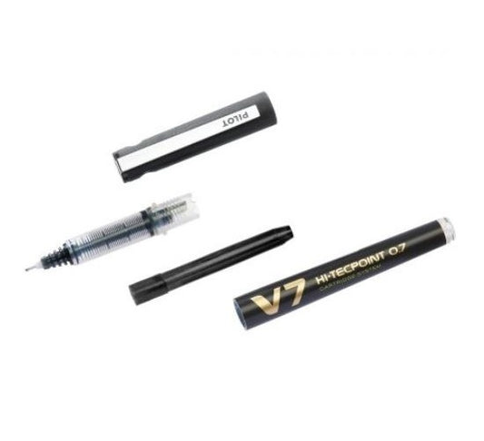Lapicera recargable Pilot V7 Hi-Tecpoint color negro 0.7 mm | PAPELERÍA