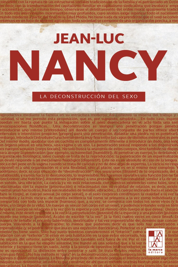 DECONSTRUCCIÓN DEL SEXO, LA | Jean-Luc Nancy
