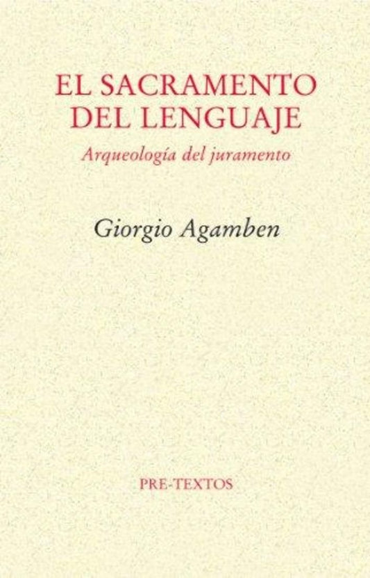 SACRAMENTO DEL LENGUAJE, EL | AGAMBEN GIORGIO