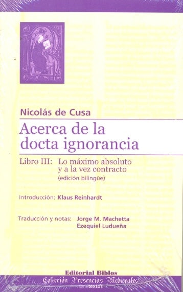 Acerca de la docta ignorancia. Libro III | Nicolás De Cusa