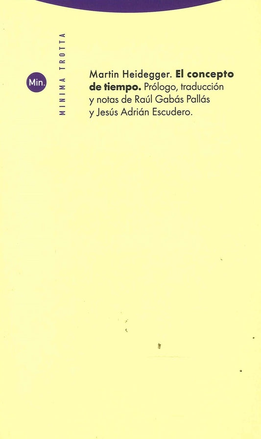 CONCEPTO DE TIEMPO,EL | HEIDEGGERMARTIN