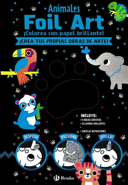 FOIL ART - COLOREA CON PAPEL BRILLANTE: ANIMALES | SIN ASIGNAR