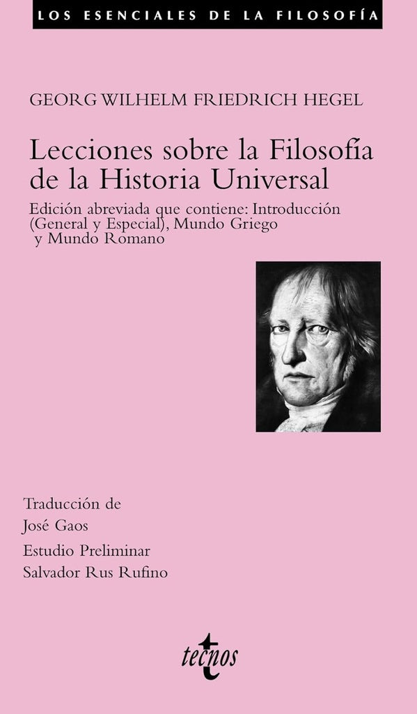 TECNOS LECCIONES SOBRE LA FILOSOFIA | FRIEDRICHHEGELGEORG WILHELM