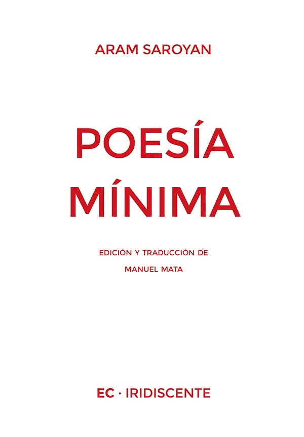 Poesia minima | Aram Saroyan