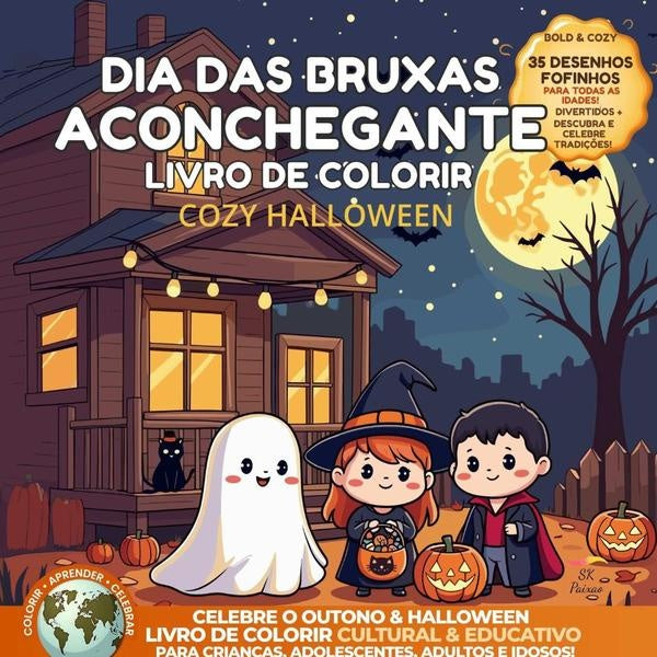 Dia Das Bruxas Aconchegante - Livro De Colorir Cozy Halloween | Sk Paixao