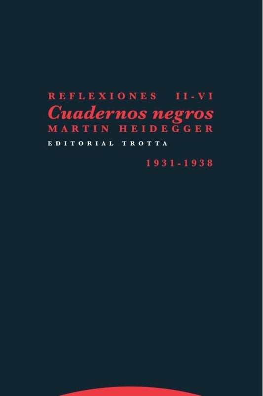 CUADERNOS NEGROS. REFLEXIONES II-VI. 1931 - 1938 | MARTIN HEIDEGGER