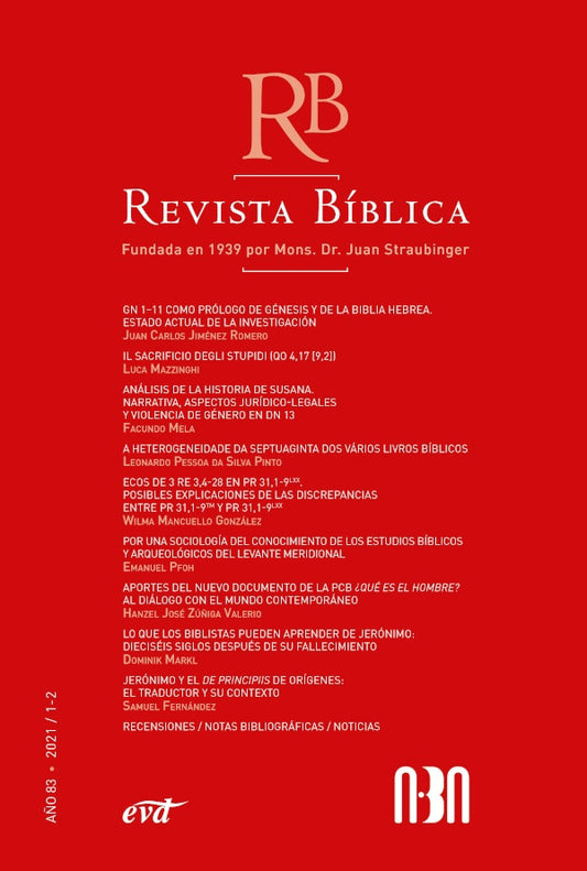 Revista Biblica 2021/1-2 - A?o 83 | AA.VV. .