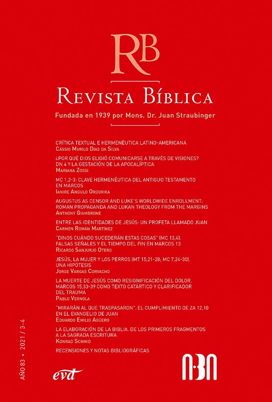 Revista Biblica 2021/3-4 - A?o 83 | AA.VV. .