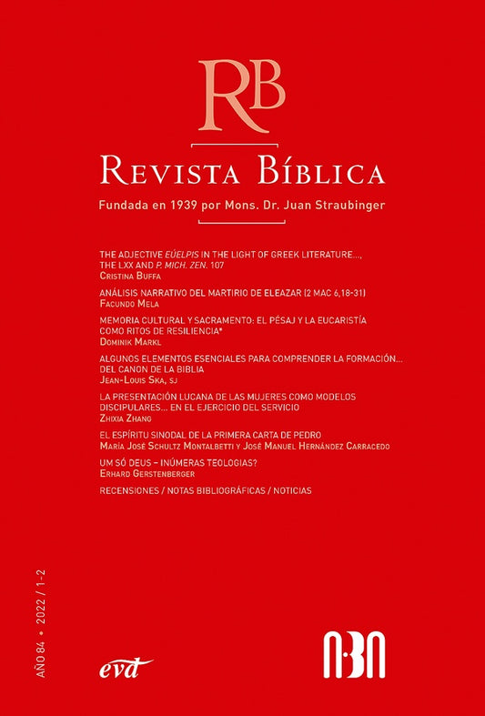 Revista Biblica 2022/1-2 - A?o 84 | AsociacionBiblica ABA