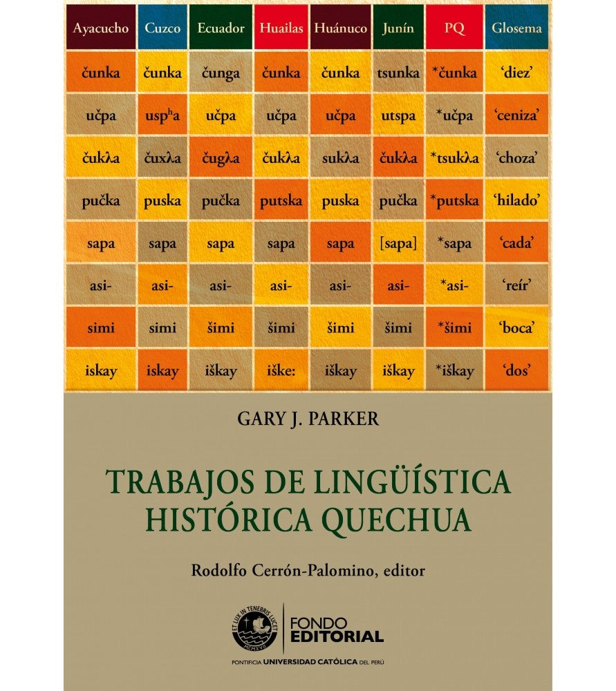Trabajos de ling?istica historica quechua | Rodolfo Cerron-Palomino