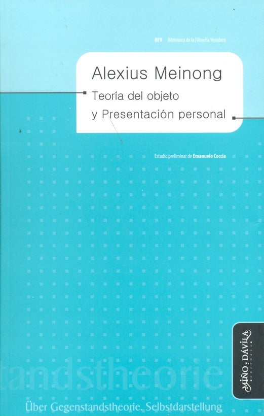 Teoria del objeto y Presentacion personal | Alexius Meinong