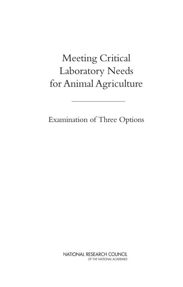 Meeting Critical Laboratory Needs for Animal Agriculture | HEINRICH / AA.VV. HOFFMANN