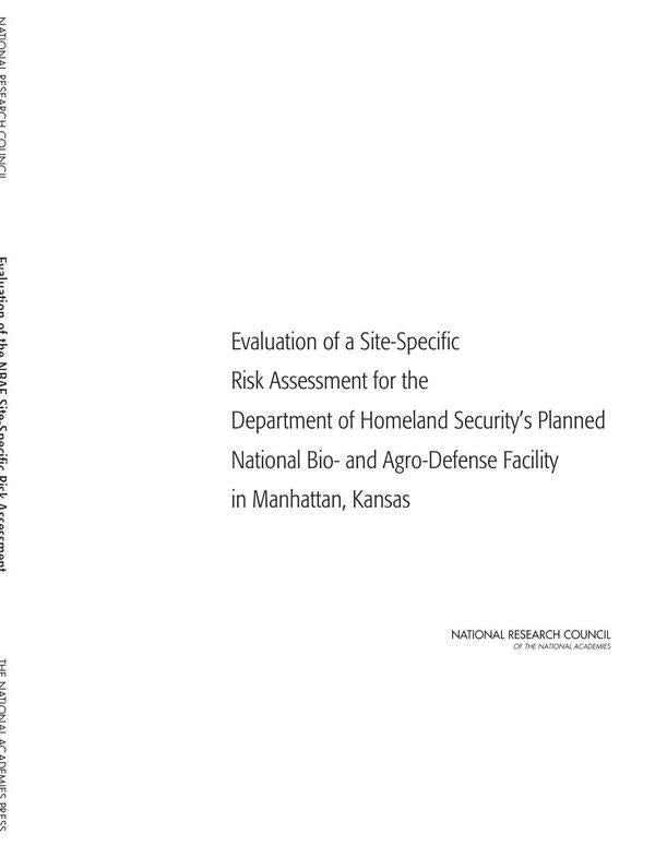Evaluation of a Site-Specific Risk Assessment for the Department of Homeland Securitys Planned Natio | HEINRICH / AA.VV. HOFFMANN