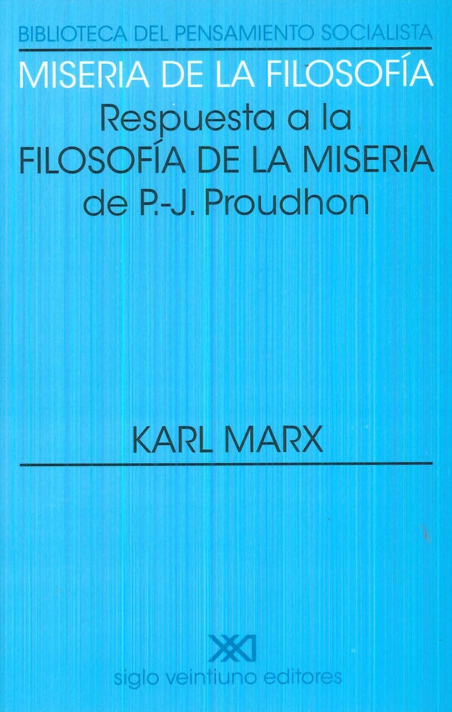 Miseria de la Filosofía | Karl Marx/ Friedrich Engels