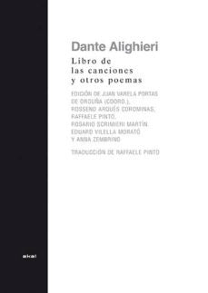 LIBRO DE LAS CANCIONES Y OTRAS RIMAS | DANTE ALIGHIERI