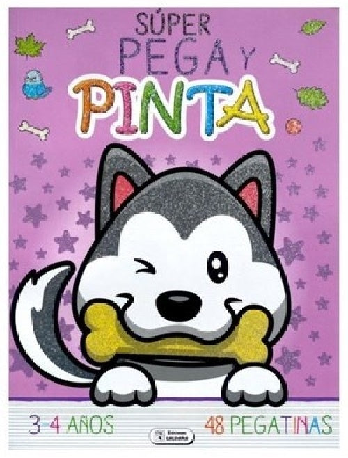 Súper pega y pinta - 3-4 años - 48 pegatinas | Editorial Saldaña