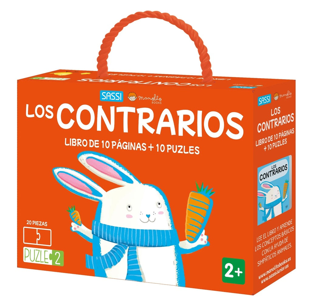 Los contrarios. Libro de 10 páginas + 10 puzles | Sassi