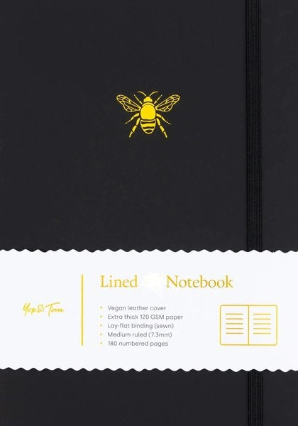 Cuaderno Abeja (Negro, con renglones) | Yop & Tom