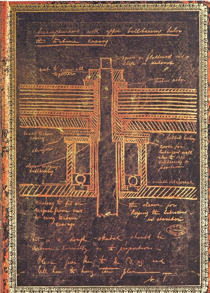TESLA, SKETCH OF A TURBINE. MIDI FLEXIS RENGLONES | Hartley & Marks
