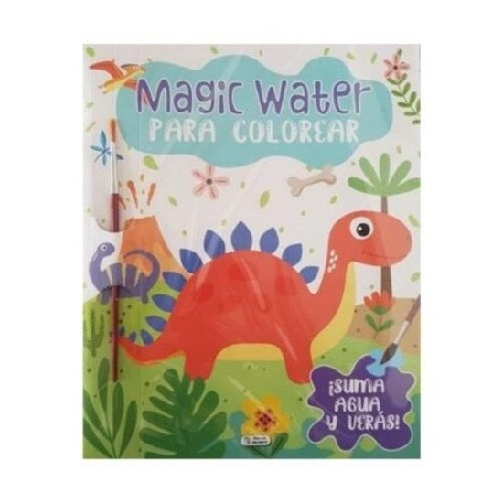 Magic water para colorear. Dinosaurio | Editorial Saldaña