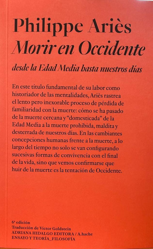 MORIR EN OCCIDENTE | PHILIPPE ARIES
