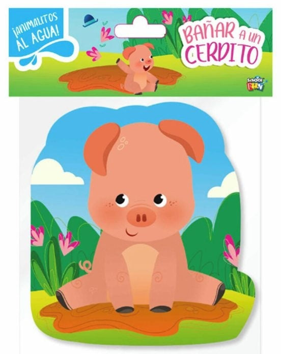 Bañar a un cerdito. Animalitos al agua | School Fun